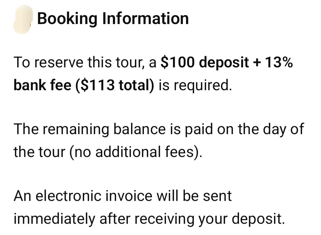 Booking Information