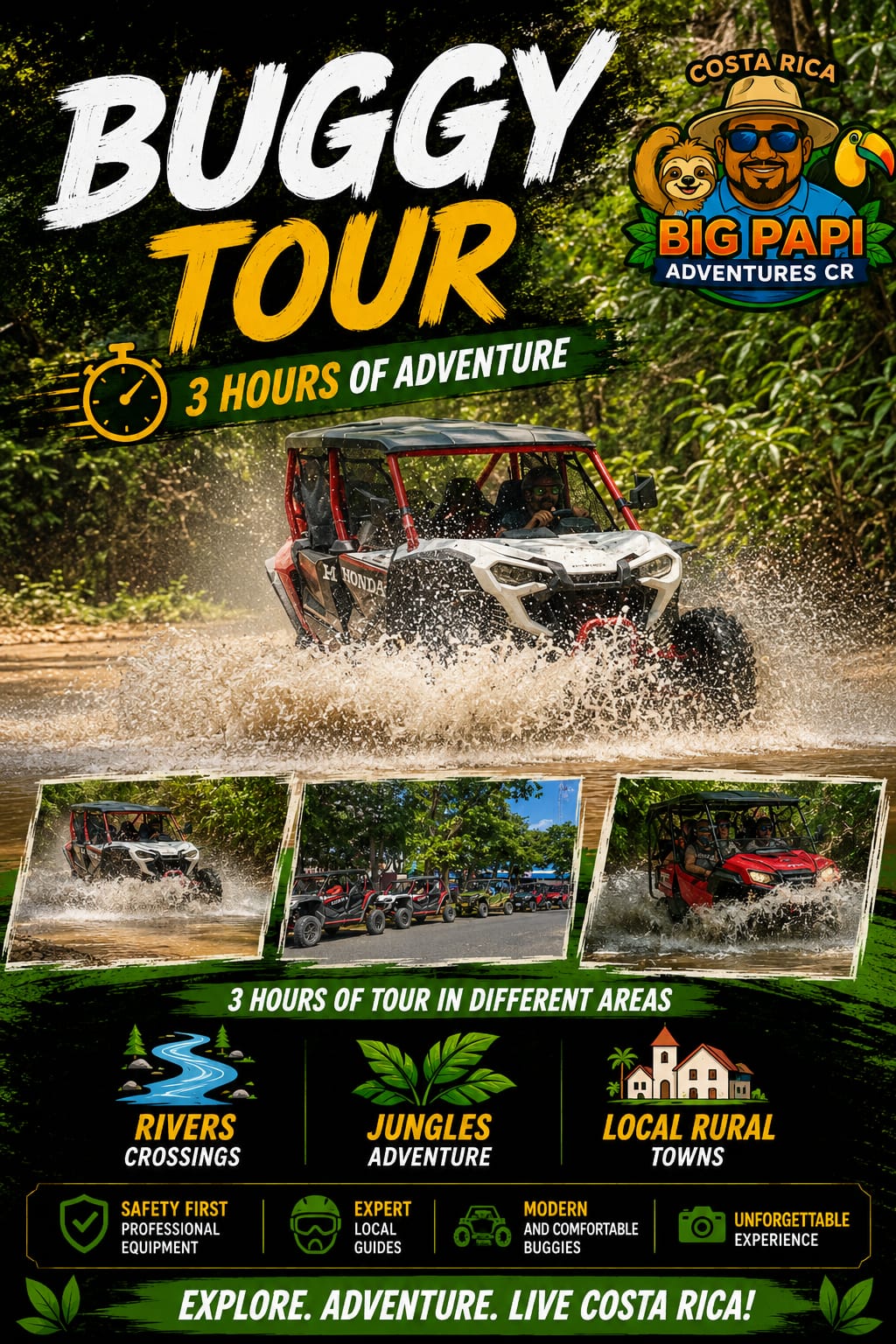 Side by side tour Costa Rica